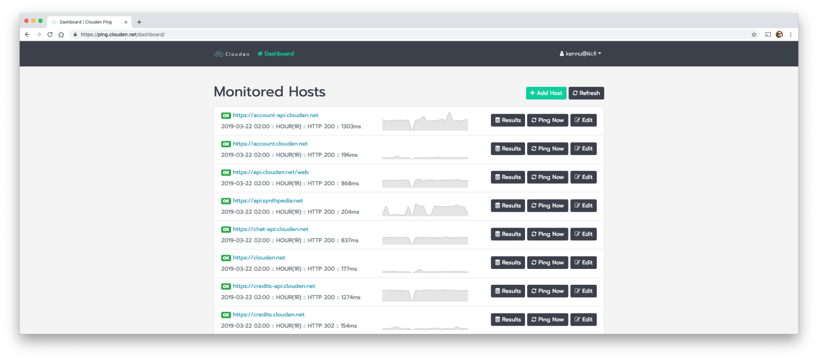 Clouden Ping User Interface Update